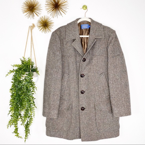 Pendleton Other - Pendleton Brown Tweed Vintage Button Wool Coat